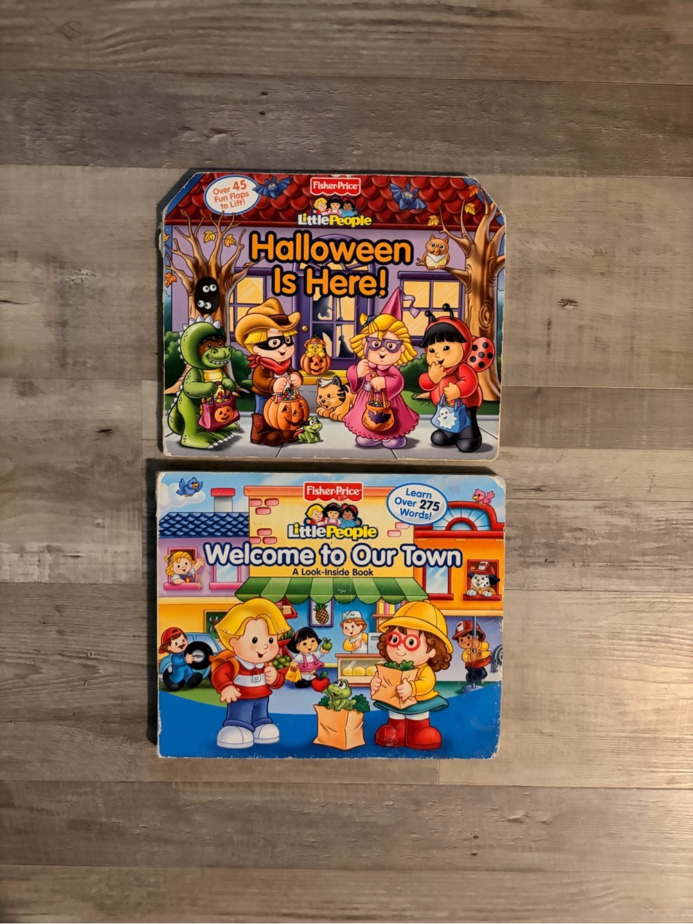 Little People Book Bundle Lot of 2 - Halloween is Here & Welcome to Our Town
